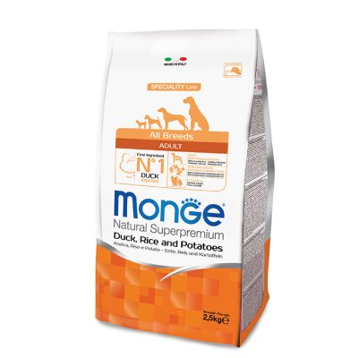 MONGE DOG Kachna, rýže,brambory  15kg 26/16 - chovatelské balení - kachna.jpg