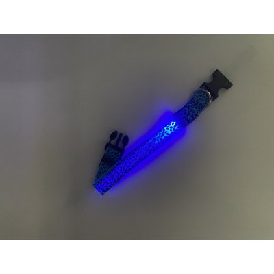 Obojek nylon LED SVĚTELNÝ ZDROJ - MODRÝ velikost XL - 67bb.jpg