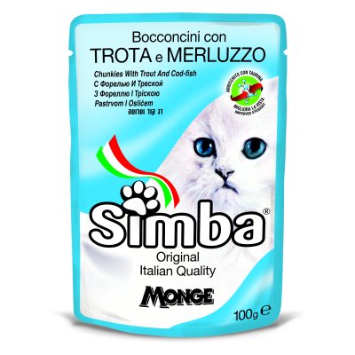 SIMBA Cat kapsička pstruh a treska   100g/24bal