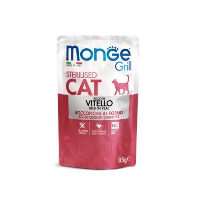 MONGE GRILL Cat sterilised Kapsička teleci  85g/28bal