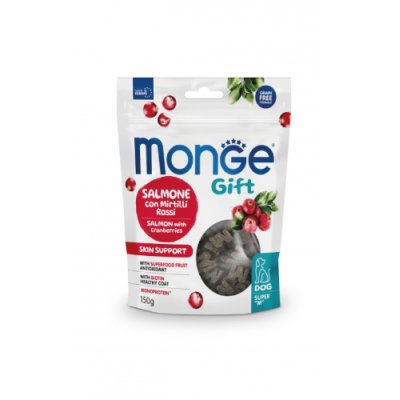MONGE GIFT Dog  Adult "M'' pamlsky - losos s brusinkami 150g/10