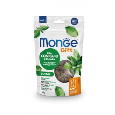 MONGE GIFT Cat Plněné polštářky s králičím masem a mátou peprnou 60g/10