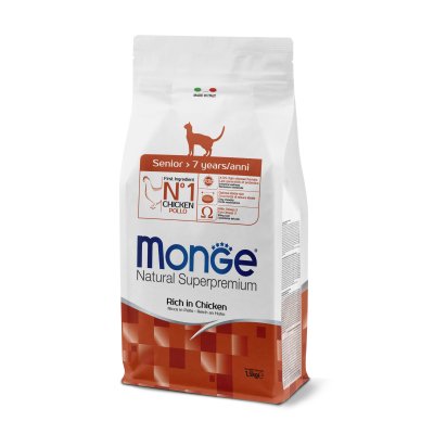 MONGE Cat  Natural Senior kuřecí 28/14  1,5kg