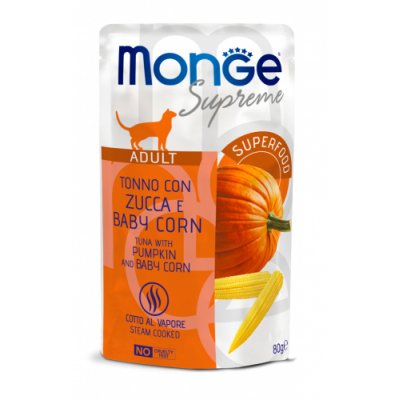 MONGE SUPREME Cat FLAKES kapsička tuňák/dýně/kukuřice  80g/24bal
