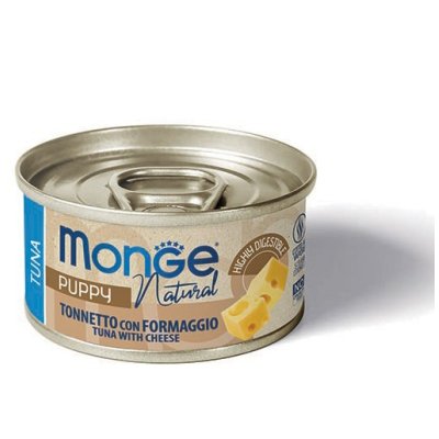 MONGE NATURAL Dog  PUPPY tuňák se sýrem 95g/24bal