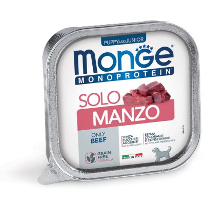 MONGE Dog MONOPROTEIN PUPPY  paštika  hovězí 150g/24ks