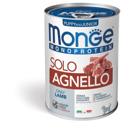 Monge Dog SOLO GRAIN FREE PUPPY  Jehně monoprotein 400g/24bal