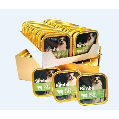 SIMBA Dog Hovězí  paštika s hráškem 150g - karton 24ks -  1+1KARTON ZDARMA